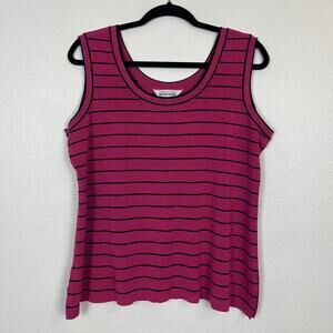 Misook Striped Knit Classic Tank Blouse XL